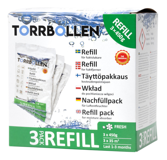 Torrbollen Fresh Refill 3 x 450g 